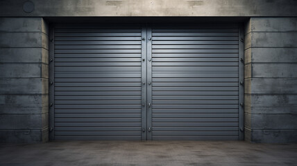 metal door in the garage