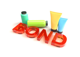 3d Illustration of Bonding or adhesive concept 