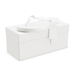 a blank image of a flip flop with a box isolated on a white background