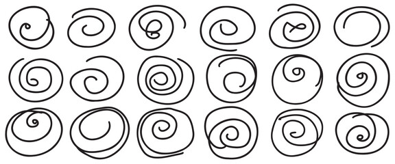 Hand Drawing circular scribble round circles element