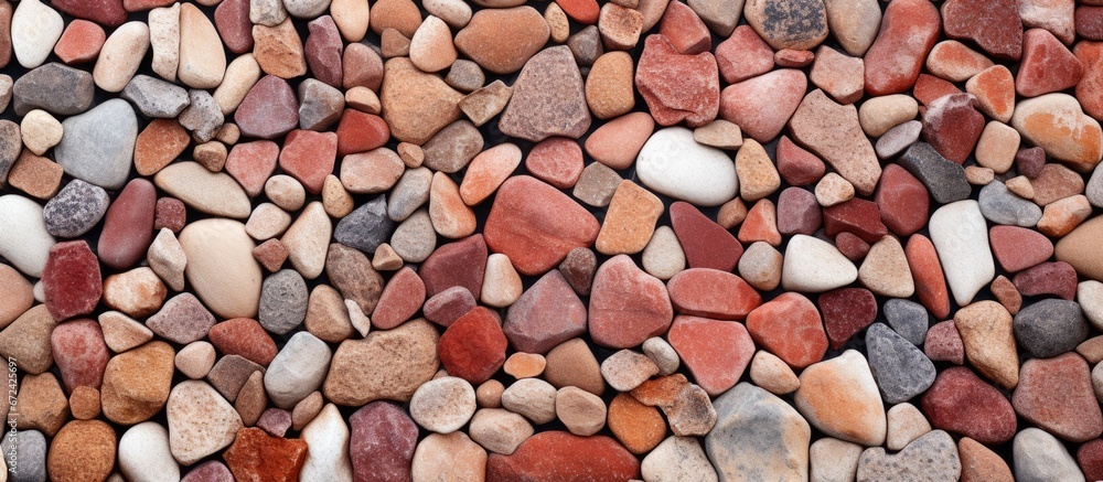 Poster dry soil forms a ground mosaic pattern of red ground
