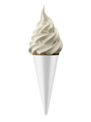 a image of a ice cream cone mockup isolated on a white background