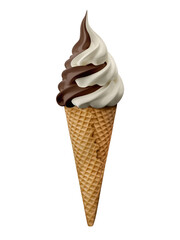 a image of a ice cream cone mockup isolated on a white background