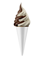 a image of a ice cream cone mockup isolated on a white background