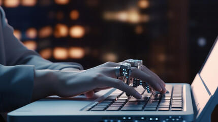 Human robotic hands using laptop