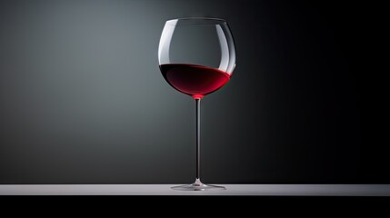  a glass of red wine sitting on top of a table next to a wine glass with red wine in it.  generative ai