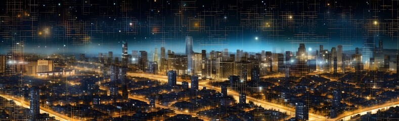 Night city panorama