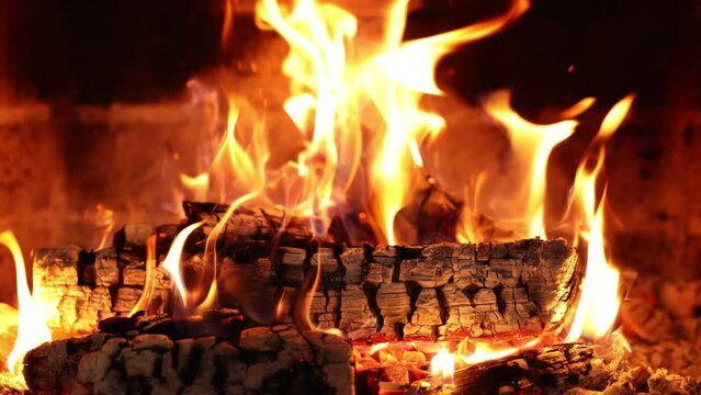 Fire in fireplace Watch This Fireplace Transform Your Evening.Cozy Fireplace Night .Burning fireplace will help you unwind in the perfect atmosphere. Fireplace 4k. Asmr sleep