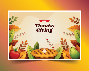 gradient background thanksgiving celebration design vector illustration