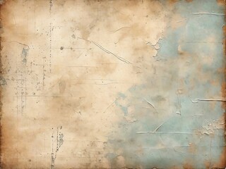 Abstract Distressed Paper Background in Natural and Blue Colors