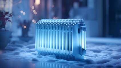 Heating radiator, generative AI - obrazy, fototapety, plakaty