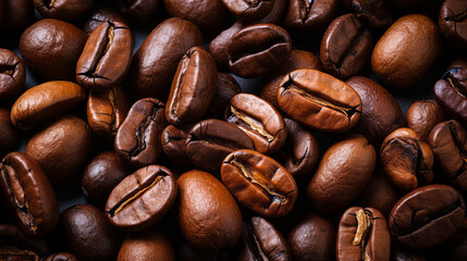 Obraz premium Repetitive Rounds: Aerial Photography of Coffee Beans Background