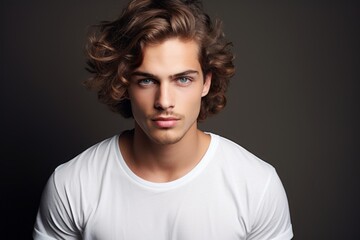 Stylish, handsome man associated with beauty and fashion.