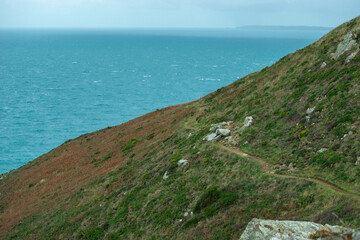 Ballade dans les phares de La Hague, Cotentin, peu de temps avant la tempête Ciaran, en Normandie, France
