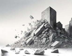 Building rubble pieces 