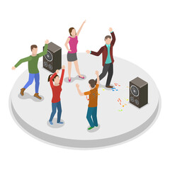 3D Isometric Flat  Illustration of Extracurricular Activities. Item 2