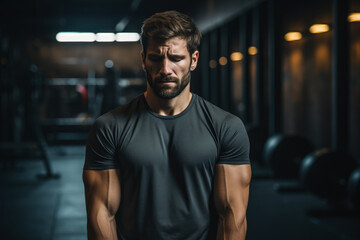 Professional athlete displaying emotional emptiness after a intensive training session 