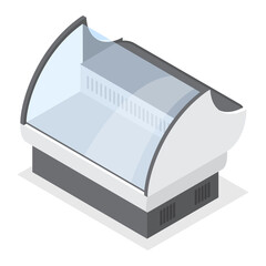 3D Isometric Flat  Set of Commercial Display Refrigerators. Item 1