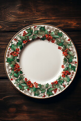 Christmas table setting ceramic plate 