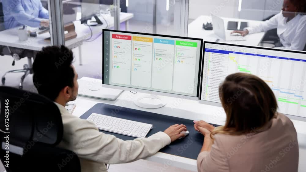 Poster agile scrum management and kanban schedule