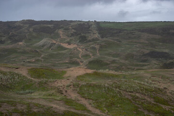 Promenade dans les Dunes de Biville, juste avant la temp&ecirc;te Ciaran dans la Hague, La Manche, Le Cotentin,  en Basse Normandie, France