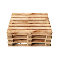 Wooden pallet isolated on transparent or white background 