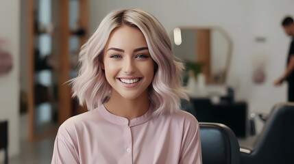 Stylish Makeover: Blonde Model's Hair Salon Experience