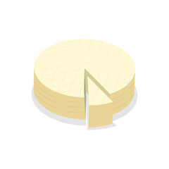 3D Isometric Flat  Set of Organic Dairy Products. Item 1