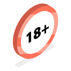 3D Isometric Flat  Set of Sensitive Content Signs. Item 1