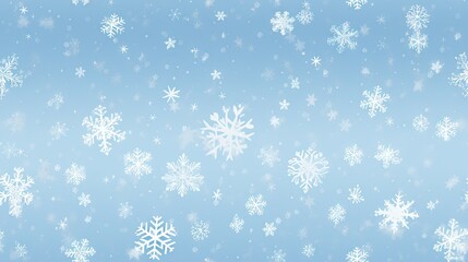 Naklejka na ściany i meble a blue background with a lot of white snowflakes on the left side of the image and on the right side of the image is a blue background with white snowflakes on the right side. generative ai