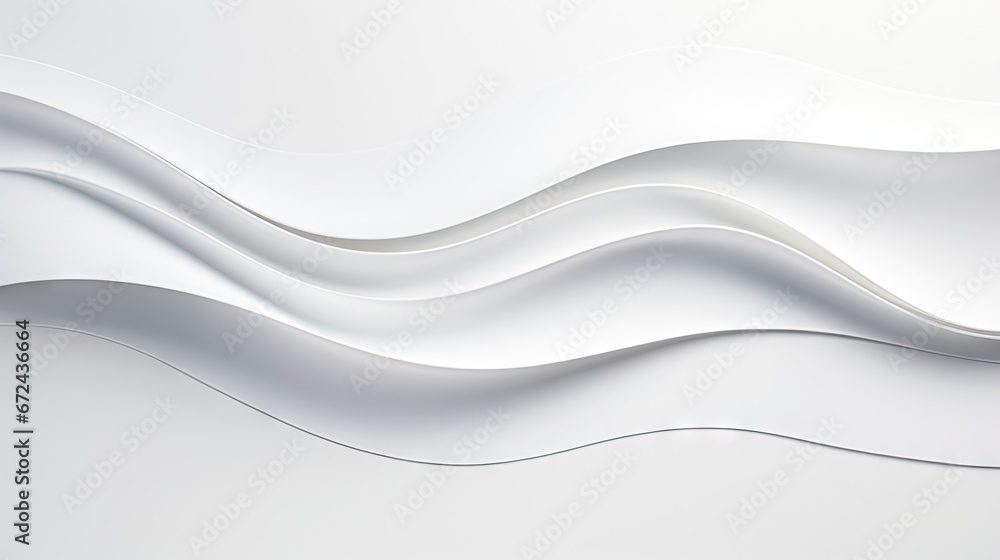 Poster a white background with wavy lines and a white background with a white wave on the left side of the 