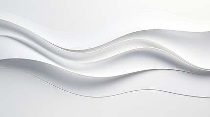  a white background with wavy lines and a white background with a white wave on the left side of the image.  generative ai