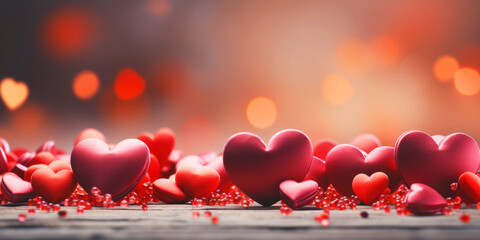 3D hearts background.