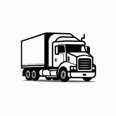 Truck icon set. Freight, delivery symbol. Vector illustration AI Generative