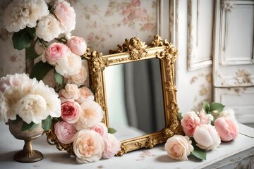 photo frame with roses