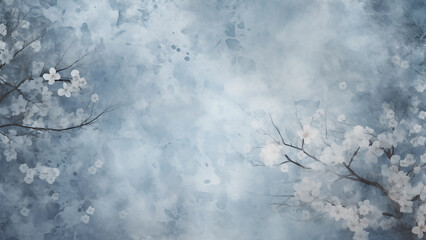 Illustration image of a snowy landscape, fairy tale background