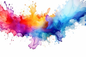 Colorful Watercolor Splash Background Generative AI