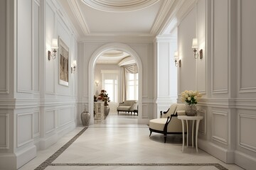 Interior of luxary hallway in chic classic house - Powered by Adobe