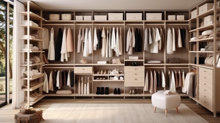 Modular closet system made up of standardized units to mix and match to create the perfect customizable closet design