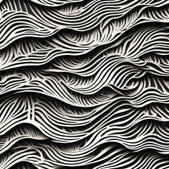 b&w wave cut out abstract background