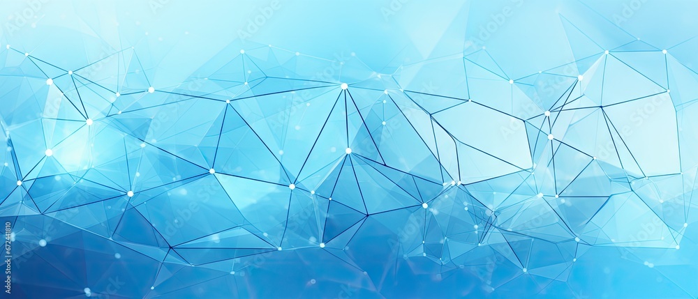 Poster blue background with different shapes and lines on the background generative ai