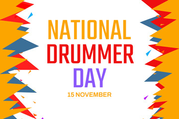 National Drummer Day Wallpaper design with different shapes. Drummer day background