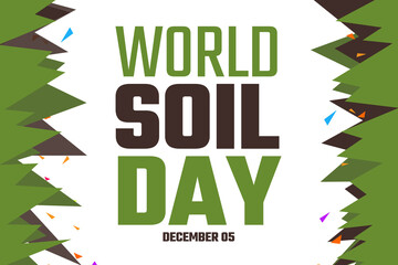 World Soil Day wallpaper with different design shapes on the white background. World Soil Day Creative design for banners, posters. web cover