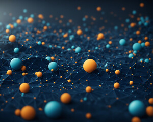 blue and orange balls 3d background