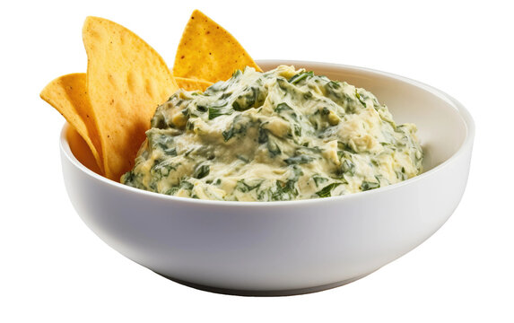 Artichoke and Spinach Dip on isolated background