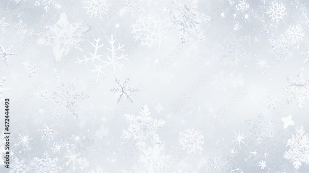 Poster a snowflake background with white snow flakes on a gray and white snowflake background with white sn