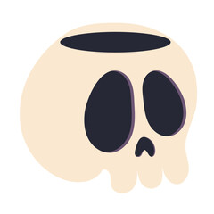 Isolated cute flat style skull Vector
