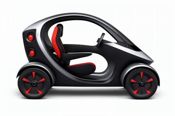 a brand-less generic concept car. Modern black electric car on a white background. 