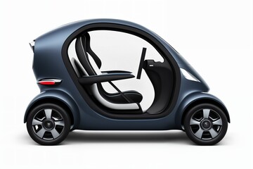 a brand-less generic concept car. Modern electric car with a folding seat. 