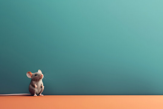 mouse on blue background 